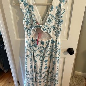 Lilly Pulitzer lillyanne flutter sleeve eyelet midi dress